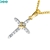 Bee Diamond set cross pendant