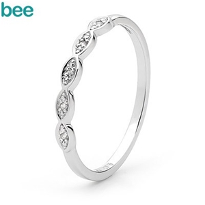 Bee Diamond Set White Gold Ring