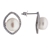 White Pearl & Cubic Zirconia Halo Sterling Silver Earrings