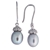 Grey Pearl & Cubic Zirconia Sterling Silver Drop Earrings