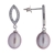 Pink Pearl & Cubic Zirconia Sterling Silver Drop Earrings