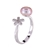 Pink Freshwater Pearl & Sterling Silver CZ Flower Ring