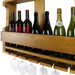 Artiss 7 Bottle Wall Mounted Wine & Glas