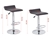 2x Brown PVC Contemporary S-Curve Kitchen Bar Stools