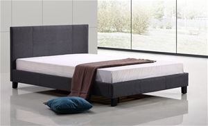 Queen Linen Fabric Bed Frame - Grey