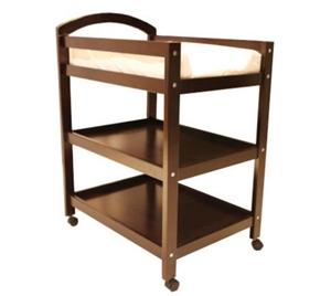 Wooden Brown Walnut Baby Change Table Wi