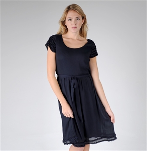 Ping Pong Cap Sleeve Tiered Dress