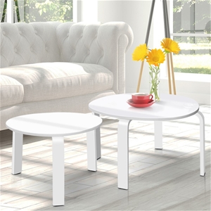 Artiss 2 Piece Wooden Coffee Table - Whi