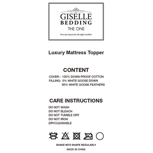 Giselle KING Mattress Topper Goose Feath