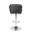 2X Black Bar Stools PU Leather Adjustable Crome Base Gas Lift Swivel Chairs