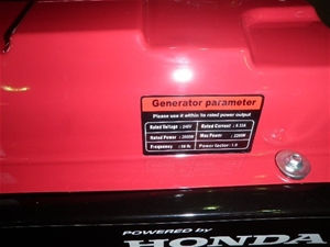 Generator, TG2500, with Honda GX160 Moto