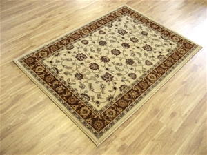 Classic Design Rug - Ivory with Burgundy