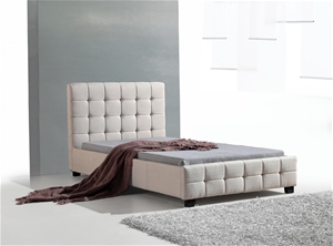 King Single Linen Fabric Deluxe Bed Fram