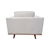 Single Seater Armchair Sofa Accent Chair in Beige Fabric with Wooden Frame