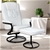 PU Leather Reclining Armchair & Footrest - White