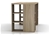 Bloc Modern Desk with Cube Shelves - Light Sonoma Oak