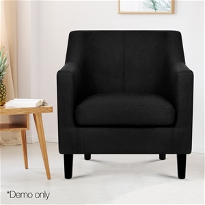 Artiss Fabric Dining Armchair - Black