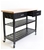 Kitchen Island Trolley Top With Open Shelves - Black