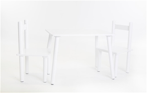 Kids Classic Table & Chairs Set - White