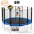 Blizzard 8 ft trampoline with net and basketball set - Blue