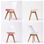 Replica Eames PU Padded Dining Chair - WHITE & RED X2