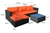 Malibu 3pc Outdoor Sofa Furniture Set with Chaise - Orange