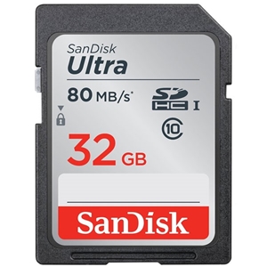 SanDisk 32GB SDHC Class 10 Ultra 80MB/S 