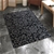 Indoor Outdoor Fine Damask Design Rug - Black - 220 x 150cm
