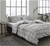 Printed Quilt Cover Set Beige/White Check - DOUBLE
