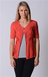 Mossee Womens Pleated Front Cardigan