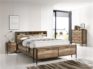 Queen Size Storage Bed Farme in Oak with