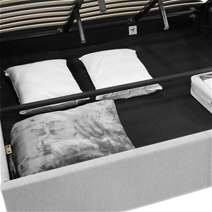 King Fabric Gas Lift Bed Frame with Head