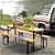 Artiss Wooden Outdoor Foldable Bench Set - Natural