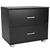Bedside Table with Drawers MDF Wood - Black
