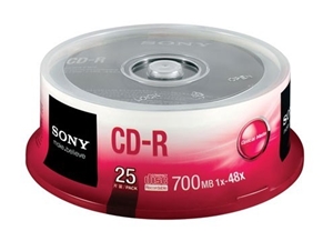 Sony 25CDQ80C CD-R Data Storage Media (M