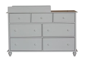 White Chest Of 7 Drawers With Change Tab