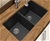 Double Bowl,Black Granite Quartz Stone Kitchen Sink (Round Edges)