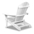 Gardeon 3 Piece Outdoor Adirondack Chair and Table Set - White