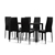 7-Piece Set Dining Table and 6 Chairs Sets Glass Leather Seater Black