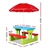 Keezi Kids Picnic Table Bench Set Umbrella Children Craft Activity Blue