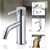 Round Chrome Short Basin Mixer Tap Crooked Water Spout