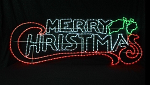 LED Red/White Merry Christmas Ropelight