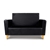 Keezi Kids Sofa Storage Armchair 2 Seater Black PU Leather Chair Couch