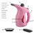 Hand Steam Cleaner Garment Clothes Steamer Compact Portable Quick Heat Pink