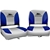 Seamanship Set of 2 Folding Swivel Boat Seats - Grey & Blue
