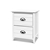 Bedside Tables Drawers Side Table Cabinet Nightstand White Vintage Unitx2