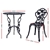 Gardeon 3PC Outdoor Setting Cast Aluminium Bistro Table Chair Black 1015