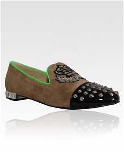 Niclaire Edgy Stud & Crystal Loafers