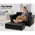 Keezi Kids Sofa Armchair Footstool Set Black Lounge Chair Lounge Couch