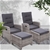 Gardeon 2PC Sun lounge Recliner Chair Wicker Outdoor Furniture Patio Garden